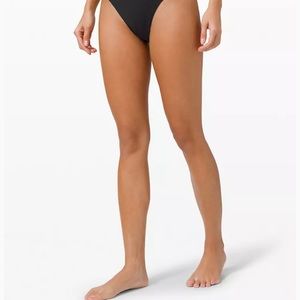LuluLemon Seersucker Black Mid Rise Swim Bottom
